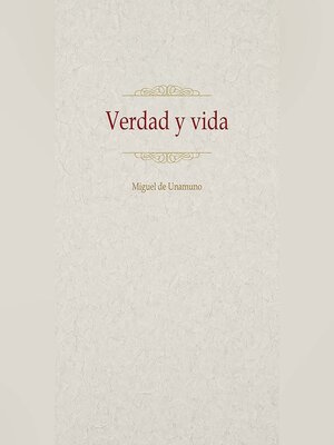 cover image of Verdad y vida